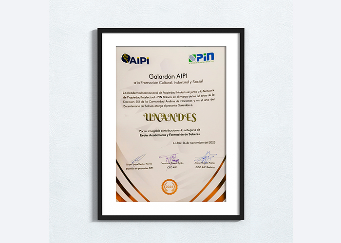 UNANDES recibe reconocimiento en el Galardón AIPI – Edición Bicentenario